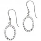 Sterling Silver .925 Diamond cubic zirconia stone cz Oval Earrrings E10188