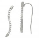 Sterling Silver .925 Diamond cubic zirconia stone Wave cz Earrrings E10186