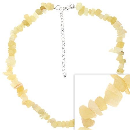 Sterling Silver .925 Genuine Aragonite Stone Chip Necklace N9504ARG