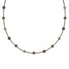 Sterling Silver .925 Genuine Desert Jasper Stone Bar and Bead Necklace N4116DJ
