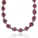 Sterling Silver .925 Purple Glass Twisted Foil Bead Round Glitter Necklace N9480M19