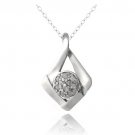 Sterling Silver 1-10ct Diamond Angular Necklace P13400