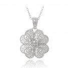 Sterling Silver 1-10ct Diamond Clover Necklace P13277