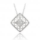 Sterling Silver 1-10ct Diamond Filigree Necklace P13274