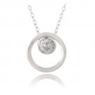 Sterling Silver 1-10ct Diamond Open Circle Necklace P13408
