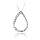 Sterling Silver 1-10ct Diamond Open Teardrop Necklace P13399