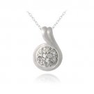 Sterling Silver 1-10ct Diamond Round Swirl Necklace P13406