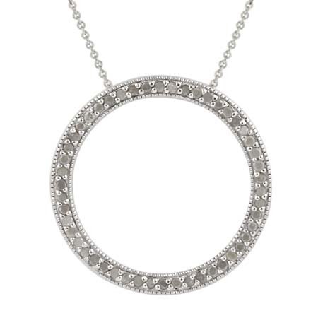 Sterling Silver 1-2 CTW Diamond Eternity Circle Pendant P10596
