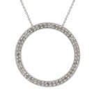 Sterling Silver 1-2 CTW Diamond Eternity Circle Pendant P10596
