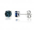 Sterling Silver 1-2ct Blue Diamond Stud Earrings E13662M10