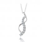 Sterling Silver 1-2ct Blue Topaz Journey Ribbon Pendant P13024BT