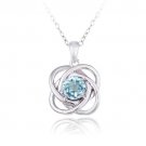 Sterling Silver 1-2ct Blue Topaz Love Knot Necklace P13490BT