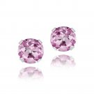 Sterling Silver 1-2ct Light Pink CZ Stud Earrings, 4mm E12009LPZ