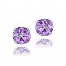 Sterling Silver 1-2ct Purple CZ Stud Earrings, 4mm E12009AZ