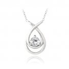 Sterling Silver 1-2ct White Topaz Double Teardrop Necklace P13263WT