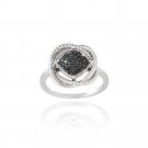 Sterling Silver 1-4ct Black Diamond Love Knot Ring Size 7 R13089M4-7