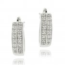 Sterling Silver 1-4ct Diamond 18mm Oval Hoop Earring H12290