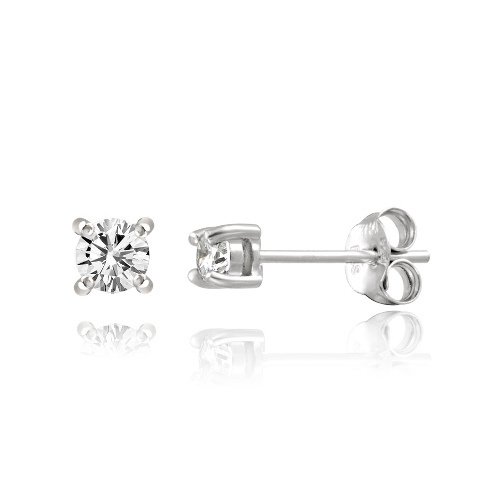Sterling Silver 1-4ct Diamond Stud Earrings E13661