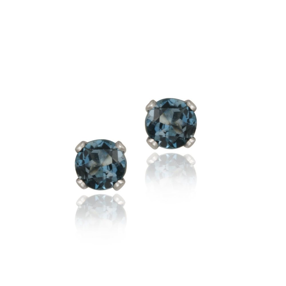 Sterling Silver 1-4ct London Blue Topaz Stud Earrings, 3mm E12008LBT