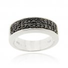 Sterling Silver 1-4ct. Black Diamond Band Ring Size 8 R11862M4-8