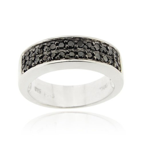 Sterling Silver 1-4ct. TDW Black Diamond Band Ring R11862M4-7