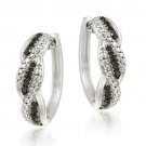 Sterling Silver 1-4ct. TDW Black Diamond Twisted Hoop Earrings E11909M4