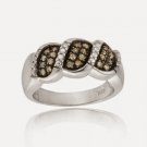Sterling Silver 1-4ct. TDW Champagne Diamond S Design Ring R11171M6-7