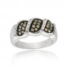 Sterling Silver 1-4ct. TDW Champagne Diamond S Design Ring R11171M6-9