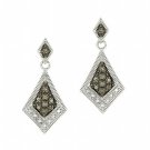 Sterling Silver 1-5 ct. TDW Champagne Diamond Geometric Earrings E10528M6