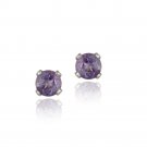 Sterling Silver 1-5ct Amethyst Stud Earrings, 3mm E12008A
