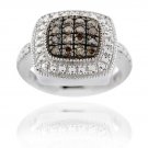 Sterling Silver 1-5ct Champagne Diamond Square Ring R10470M6-7