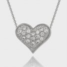 Sterling Silver 1-5ct CZ Heart Slide Pendant 1260