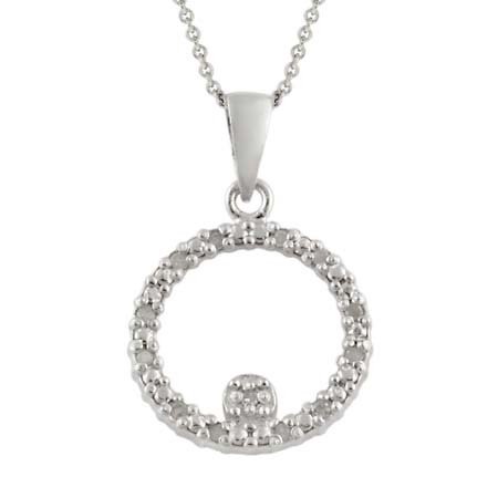 Sterling Silver 1-8ct Diamond Open Circle Eternity Pendant P10597