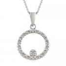 Sterling Silver 1-8ct Diamond Open Circle Eternity Pendant P10597
