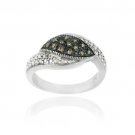 Sterling Silver 1-8ct. Champagne Diamond Pave Ring Size 5 R11175M6-5