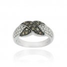 Sterling Silver 1-8ct. TDW Champagne Diamond X Design Ring R11173M6-9