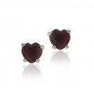 Sterling Silver 1.04ct Ruby 5mm Heart Stud Earrings E11922RU