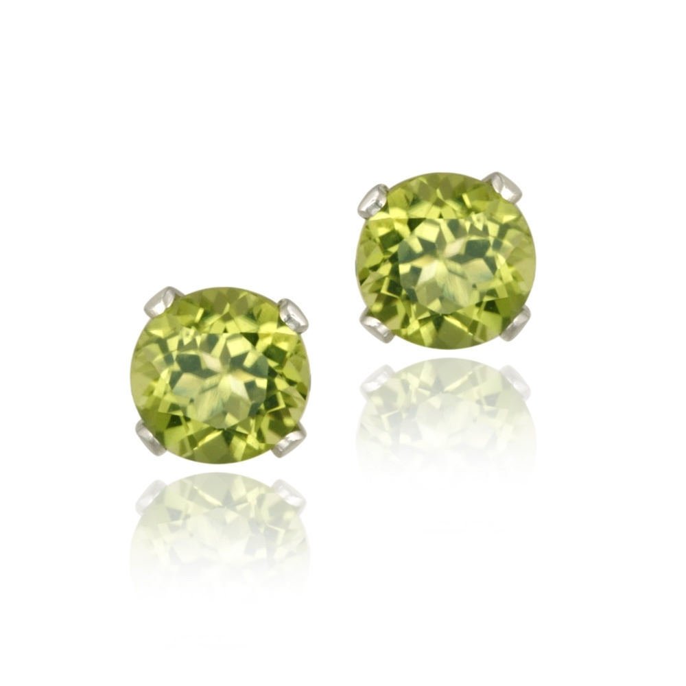 Sterling Silver 1.1ct Peridot Stud Earrings, 5mm E12010PD