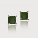 Sterling Silver 1.20ct. Emerald 5mm Square Stud Earrings E11923E