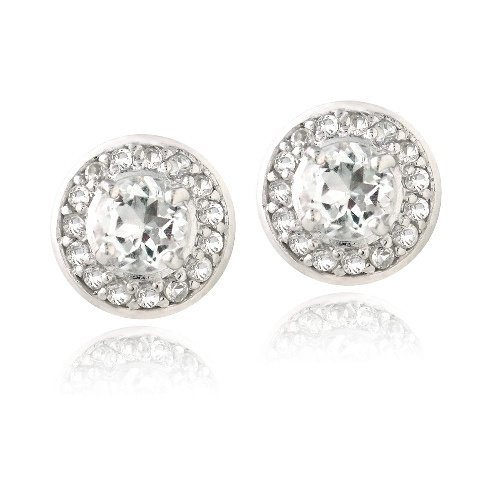 Sterling Silver 1.25ct White Topaz Round Stud Earrings E13368WT