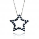 Sterling Silver 1.25ct. Genuine Sapphire Star Pendant P11156S