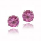 Sterling Silver 1.2ct Created Pink Sapphire Stud Earrings, 5mm E12010CPS