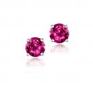 Sterling Silver 1.2ct Created Ruby Stud Earrings, 5mm E9563LRU