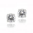 Sterling Silver 1.2ct Created White Sapphire Stud Earrings, 5mm E12010CWS