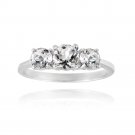 Sterling Silver 1.2ct White Topaz Three Stone Ring R12274WT-10