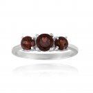 Sterling Silver 1.3ct Garnet Three Stone Ring R12274G-9