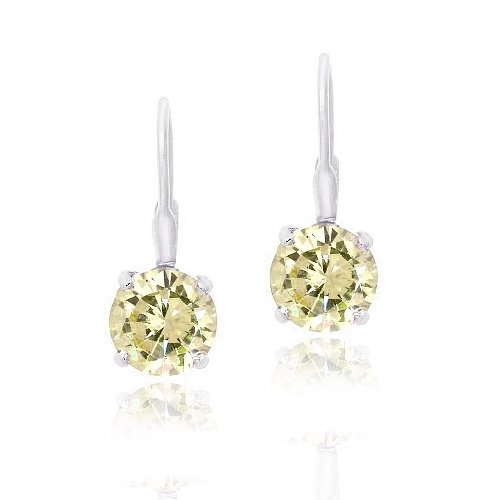 Sterling Silver 1.5ct Citrine Leverback Earrings E12897C