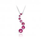 Sterling Silver 1.5ct Created Ruby Journey Necklace P10106LRU