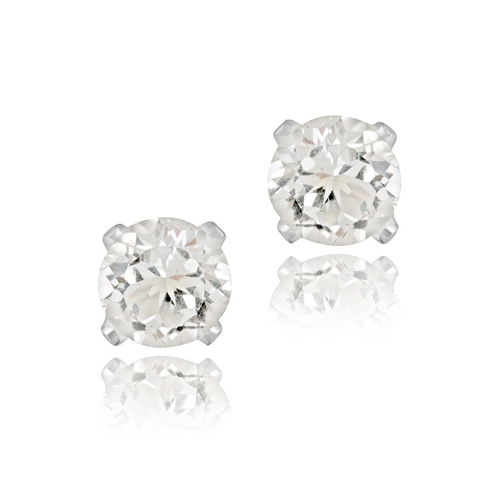 Sterling Silver 1.5ct CZ Stud Earrings, 6mm E12011