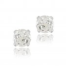 Sterling Silver 1.5ct CZ Stud Earrings, 6mm E12011